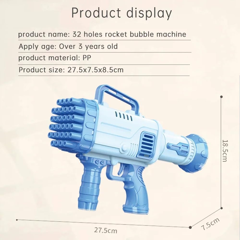 32 Holes Bubble Maker Gatling Bubble Gun